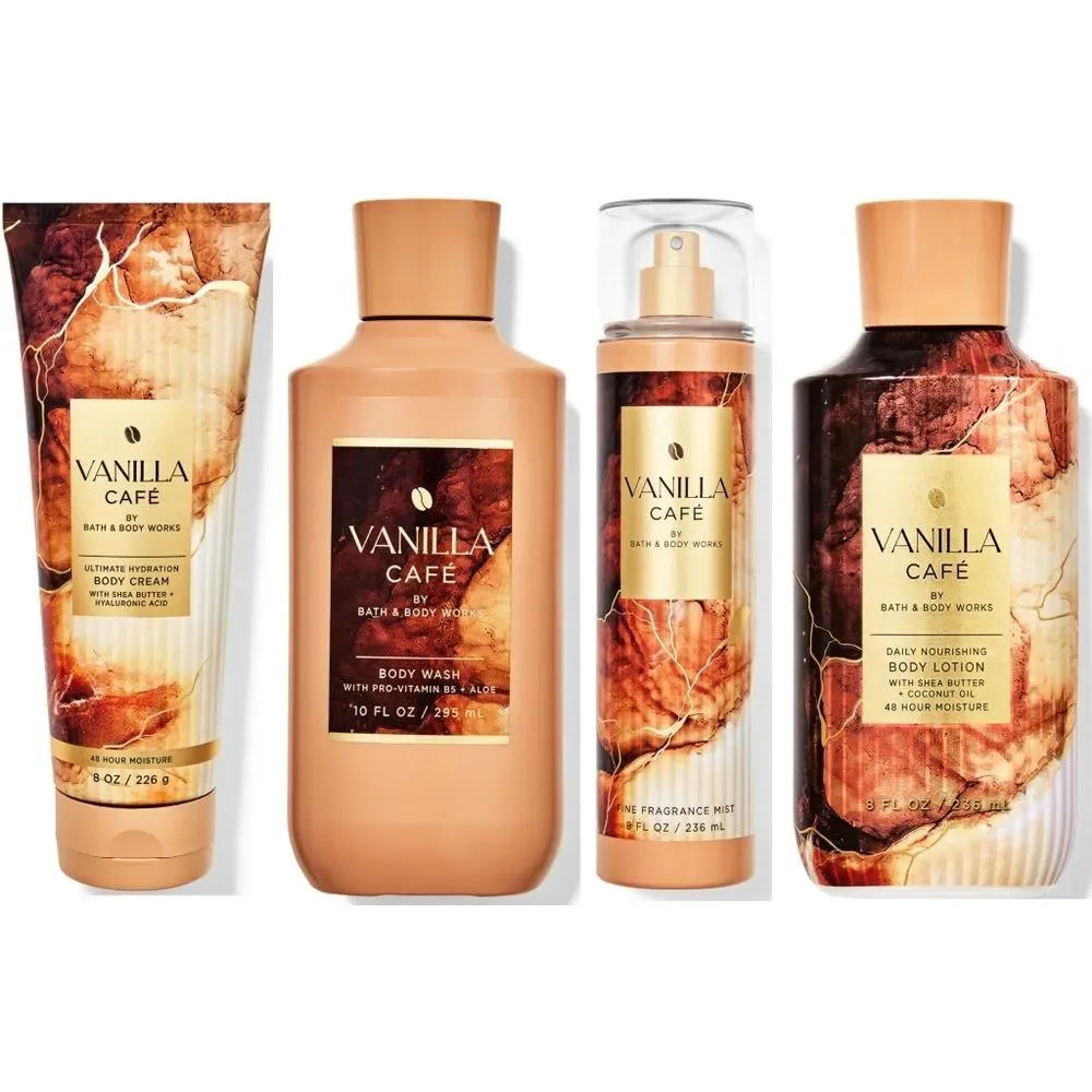 Bath & Body Works Vanilla Café 4 Piece Body Care Set NEW